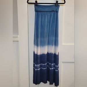 Lucky Brand Blue Ombre Tie-Dye Maxi Skirt XS